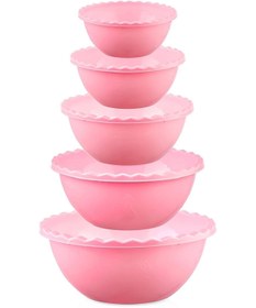 Resim 5li Yuvarlak Plastik Badya Leğen Iç Içe Set Mini 