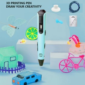 Resim 3D Baskı Kalemi Seti DIY Çizim Yazıcısı 3D Graffiti Sanat Aracı Doğum Günü Hediyesi Noel Hediyesi 9M/25M/50M/100M PLA Yeniden Doldurulabilir Kartuş + Parmak Koruyucu + Renk Kitabı + Taban 
