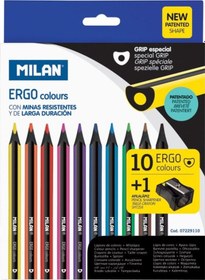 Resim Mılan 07229110 Ergo Kuru Boya Kalemi 10lu 