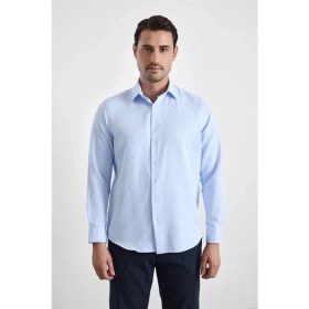 Resim Süvari Buz Mavi Regular Klasik Yaka Casual Gömlek 