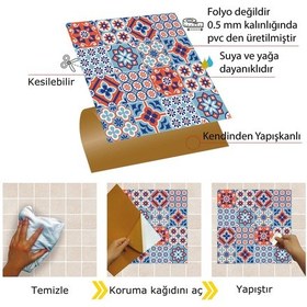 Resim Tink Kendinden Yapışkanlı Kontrast 4'lü Karo Desenli Pvc Karo 30x30 Cm 