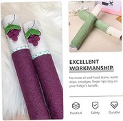 Resim Gatuida Mikrodalga Fırın Kulp Kapağı Fırın Eldivenleri 2 Takım Buzdolabı Kolu Kapı Kaplama Bezi Anti-Statik Fırın Eldiveni Işçilik Için Süslemeler 