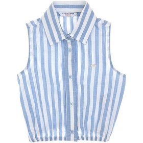 Resim U.S. Polo Assn. Kız Çocuk Mavi Çizgili Kolsuz Gömlek 50306618-VR036 