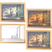 Resim Geeroyoo Led Işık Dekoratif Tablo 3 Renk Ayarlı A4 Fotoğraf Çerçevesi - Salon/yatak Odası Aydınlatmalı Duvar Dekoru Çok Renkli 