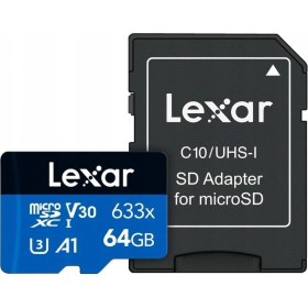 Resim Lexar 64GB 633X Microsdxc Uhs-I U3 100/45 Mb/sn Yüksek Performanslı Microsd Hafıza Kartı 