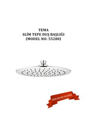 Resim Tema Slim Tepe Duş Başlığı 55280 5686526846 Krom 