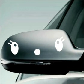 Resim Gülen Surat Ayna Sticker 2 Adet Beyaz 16X10 cm 