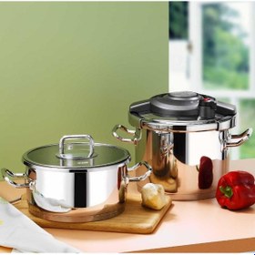 Resim Aryıldız Touch Cook Kanka 4+6lt Düdüklü Tencere Gri 