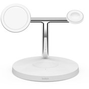 Resim Belkin Boostcharge Pro Qi2 15W 3in1 Magsafe Şarj Standı WIZ009VFWH-V2 Beyaz 