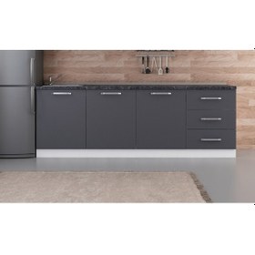 Resim Minar 240 Cm Mutfak Dolabı Beyaz Antrasit 240-A3-Alt Modül Beyaz 