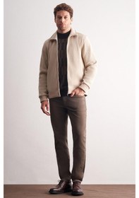 Resim İmza Koyu Bej Polo Yaka Slim Fit Pamuklu Casual Mont 1007255128 Koyu Bej 