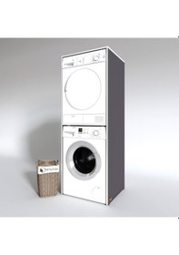 Resim Kenzlife Çamaşır-Kurutma Makinesi Dolabı Zakhar Gri 180*70*60 Banyo Kapaksız Arkalıksız Çok Renkli 