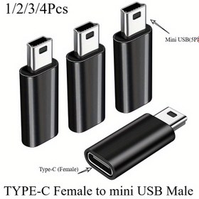 Resim 1/2/3/4 adet USB C Mini USB Adaptörü, Type C Dişi Mini USB 2.0 Erkek Dönüştürücü Bağlantı Desteği Şarj ve Veri Senkronizasyonu için Uyumlu for gopro Hero 3+, MP3 Çalarlar, Dash Cam, Dijital Kamera, Alıcı vb. 