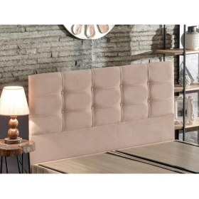 Resim Niron Yatak Polo Çift Kişilik Yatak Başlığı - 200 cm Sütlü Kahve Kumaş Başlık 