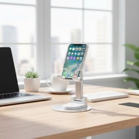Resim Masa Üstü Telefon Standı | Dayanıklı Teleskopik 360 derece özellik | Video Konferans, Canlı Yayın ve Ders İçin Uygun | Universal Uyumluluk 