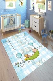 Resim Westa Kaymaz Tabanlı Yıkanabilir Antibakteriyel Dijital Baskı Çocuk Halısı, 80 x 150 CK-10039A-WST 