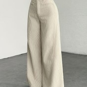 Resim Kadınlar İçin Geniş Paça Pantolon - Beyaz Düğme Detaylı Şık Siyah Renkli, Bol Kesim Tam Boy (Kemer Yok), Tüm Mevsimler İçe Uygun Günlük ve Resmi Giysi Japon/Kore/Avrupa Tarzı, 100% Makinede Yıkanabilir 