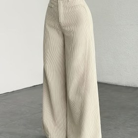 Resim Kadınlar İçin Geniş Paça Pantolon - Beyaz Düğme Detaylı Şık Siyah Renkli, Bol Kesim Tam Boy (Kemer Yok), Tüm Mevsimler İçe Uygun Günlük ve Resmi Giysi Japon/Kore/Avrupa Tarzı, 100% Makinede Yıkanabilir 