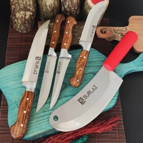 Resim SürLaz 5 Parça Sürmene Bıçak Seti Et Bıçağı Mutfak Bıçağı Salata Bıçağı 