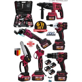 Resim Stilmax ST4009 388VF 10AH Kırıcı Delici + Matkap + Taşlama + Somun Sökme + Dal Budama Makası 6'lı Set 