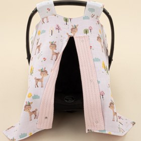 Resim Puset Örtüsü - Çift Taraflı - Şeker Pembe Örgü - Ceylan 