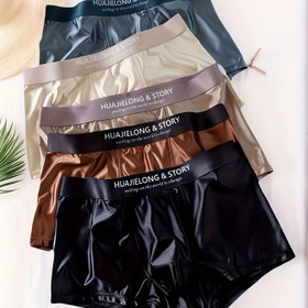 Resim 5 Adet Erkek Boxer Külot - Pürüzsüz Yansıtıcı Kumaş, Nefes Alabilen ve Rahat Orta Esneklikli Yazlık İç Çamaşırı, Harfli Bel Bandı, Çok Renkli Paket, Günlük Kullanım için Modern Tasarım, Dayanıklı Yapı, Çoklu Paket İç Giyim 