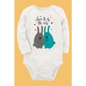 Resim Limon Organik Baskılı Pamuklu Unisex Bebek Body UZUNE192 