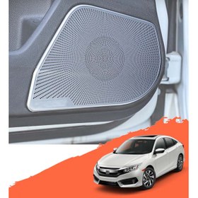 Resim Aygaraj Honda Civic Uyumlu FC5/FK7 İçin Hoparlör Kaplaması Silver 2016+ 