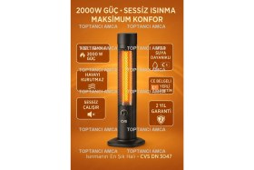 Resim Dn 3047 Mikatronik Kule Tipi Elektrikli Dik Isıtıcı Ayarlı Soba Emniyetli 2000W 