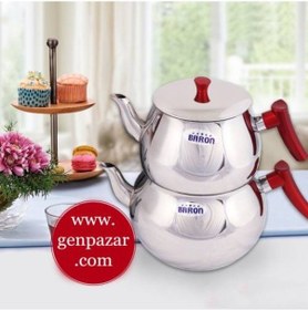 Resim Jumbo Boy Çelik Çaydanlık 6.5 Lt 4 2.5 Çelik 