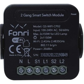 Resim Fonri Kablosuz Akıllı Sıva Altı İkili Anahtar Modülü 