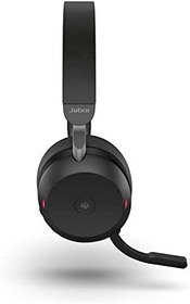 Resim Jabra Evolve2 75 PC 8 Mikrofon Teknolojili Kablosuz Kulaklık - Gelişmiş Aktif Gürültü Engelleme özelliğine sahip Çift Köpük Stereo Kulaklık, USB-A Bluetooth Adaptörü ve MS Teams Uyumluluğu - Siyah 