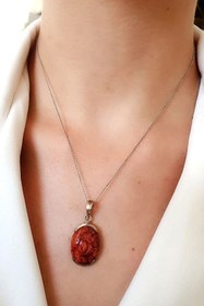 Resim OSESHOP Mercan Taşlı Gümüş Kolye 