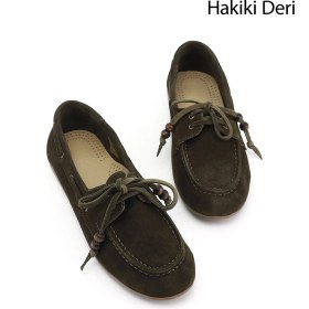 Resim Gönderi(r) Kadın Yeşil Süet Bağcıklı Hakiki Deri Comfort Ayakkabı 