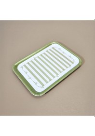 Resim Kitchen Blad Tepsi - Yeşil / Beyaz - 27x21 Cm Çok Renkli 