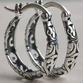 Resim 1 Çift Boho Şık Oyuk Çiçek Tasarım Halka Küpeler, Bakır, Hipoalerjenik, Unisex Charm Takısı Günlük, Parti, Günlük Giyim, Noel Hediyesi, Yıldönümü Hediyesi - Tüm Mevsim Aksesuarı 