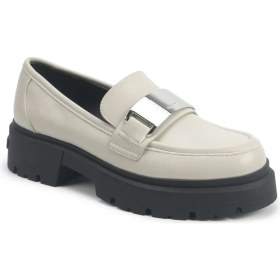 Resim Nine West Kadın Loafer Trebo 5pr Kırık Beyaz Suni Deri Düz Tabanlı Şık Ayakkabı 