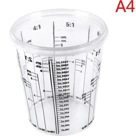 Resim Mingjin Shop 1 Mavi Stil Plastik Boya Karıştırma Kabı 600ML Karıştırma Kabı Boya ve Sıvının Hassas Karıştırılması Için Boya Karıştırma Kalibrasyon Kabı (Yurt Dışından) 