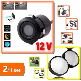 Resim Hereveoyuncak Araç Kamerası Tek Tampon Geri Görüş Kamerası + 2 Adet Ayarlanabilir Kör Nokta Ayna - 2li Set X4G5Q6 