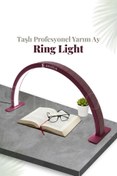 Resim EN SİGA Taşlı Profesyonel Yarım Ay Ring Light Stand Led Işık Tırnak Kirpik Işık Led Manikür Işık Led 
