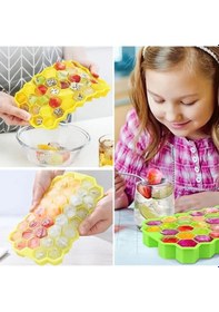 Resim 37 Bölmeli Slikon Petek Şeklinde Buz Kalıbı Yeşil 