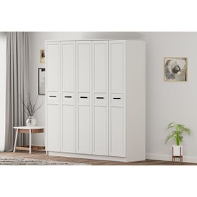 Resim Rabi Rumy-S1 Country 5 Kapaklı Mega Gardırop 