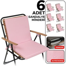 Resim Xpermate 6'lı Arkalıklı Sandalye Minderi Fermuarlı 40x40 Pembe 