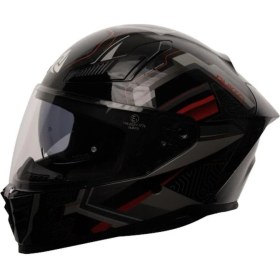 Resim Nukrotech Nukro 853 Flash Red Black Full Face Motosiklet Kaskı 