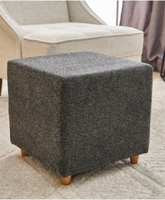 Resim Favora Ranma Ahşap Ayaklı Puf - Antrasit Antrasit 