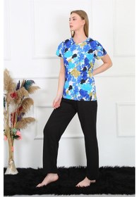 Resim Akbeniz Kadın Penye Kısa Kol Pijama Takım 4142 - L Saks 
