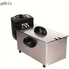 Resim Sinuoshop Simli Ev Tipi Mini Elektrikli Kızartma Makinesi Paslanmaz Çelik Enerji Tasarruflu Fritöz 