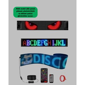 Resim MiraLive Kayan Yazı Destekli Rgb LED Reklam Paneli USB ile Kolay Kurulumlu 