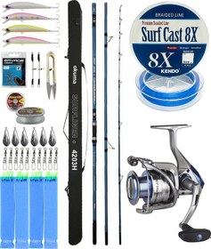 Resim Yekoutdoor Profesyonel Olta Seti Okuma Surfliner+ Surf 420cm 3 Parça Olta Kamışı&okuma Safina Pro 8000 Olta Makinesi 