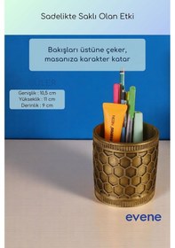 Resim Kalemlik Masa Kalemliği Organizer Kalemlik Altın Eskitme Renk Model 81 Çok Renkli 